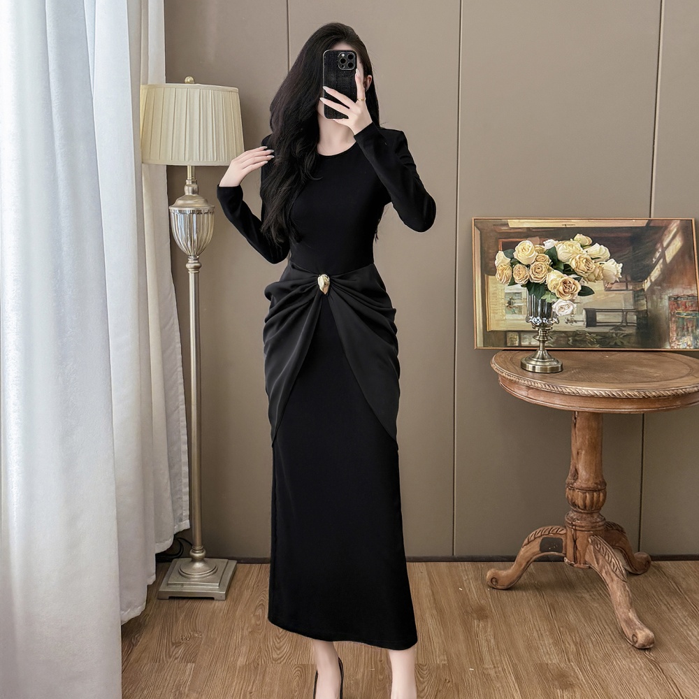 Ladies temperament large yard light luxury dress