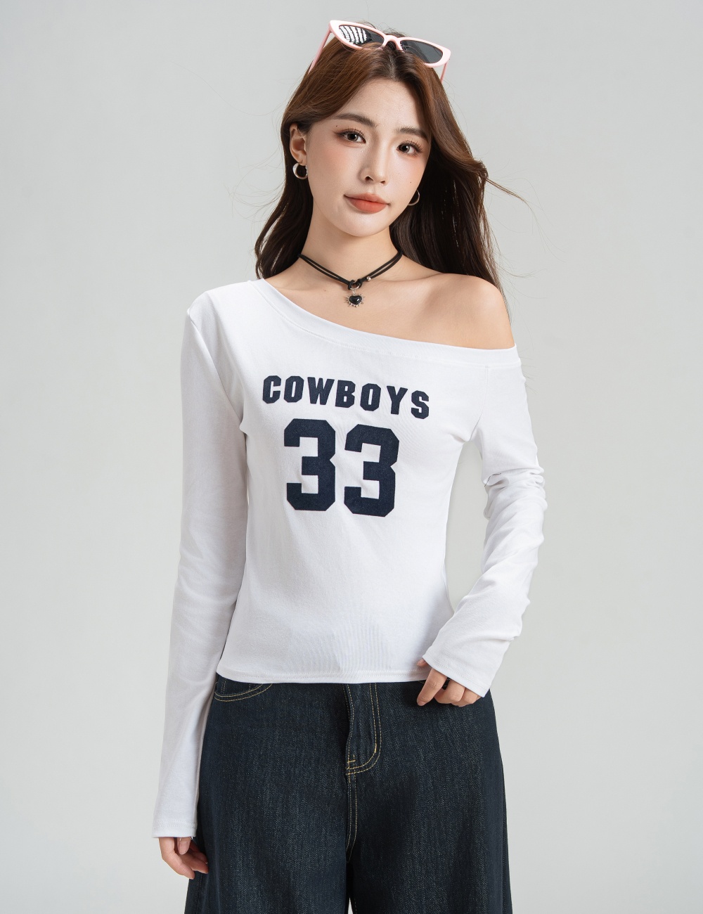 All-match strapless tops fashion T-shirt for women