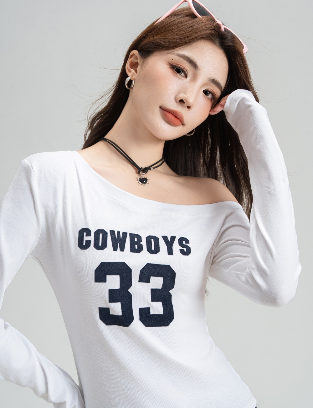 All-match strapless tops fashion T-shirt for women
