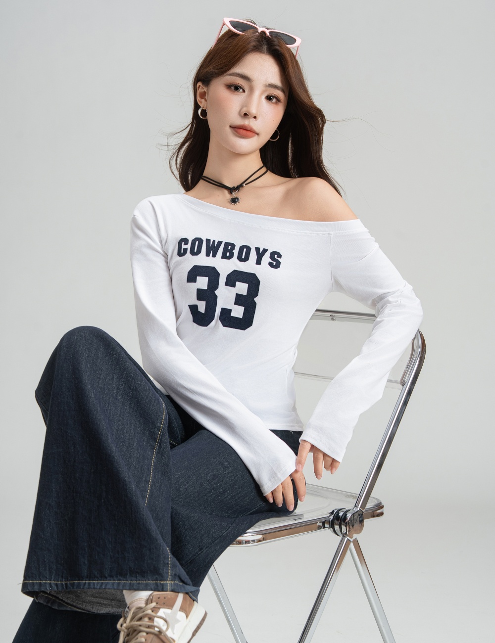 All-match strapless tops fashion T-shirt for women