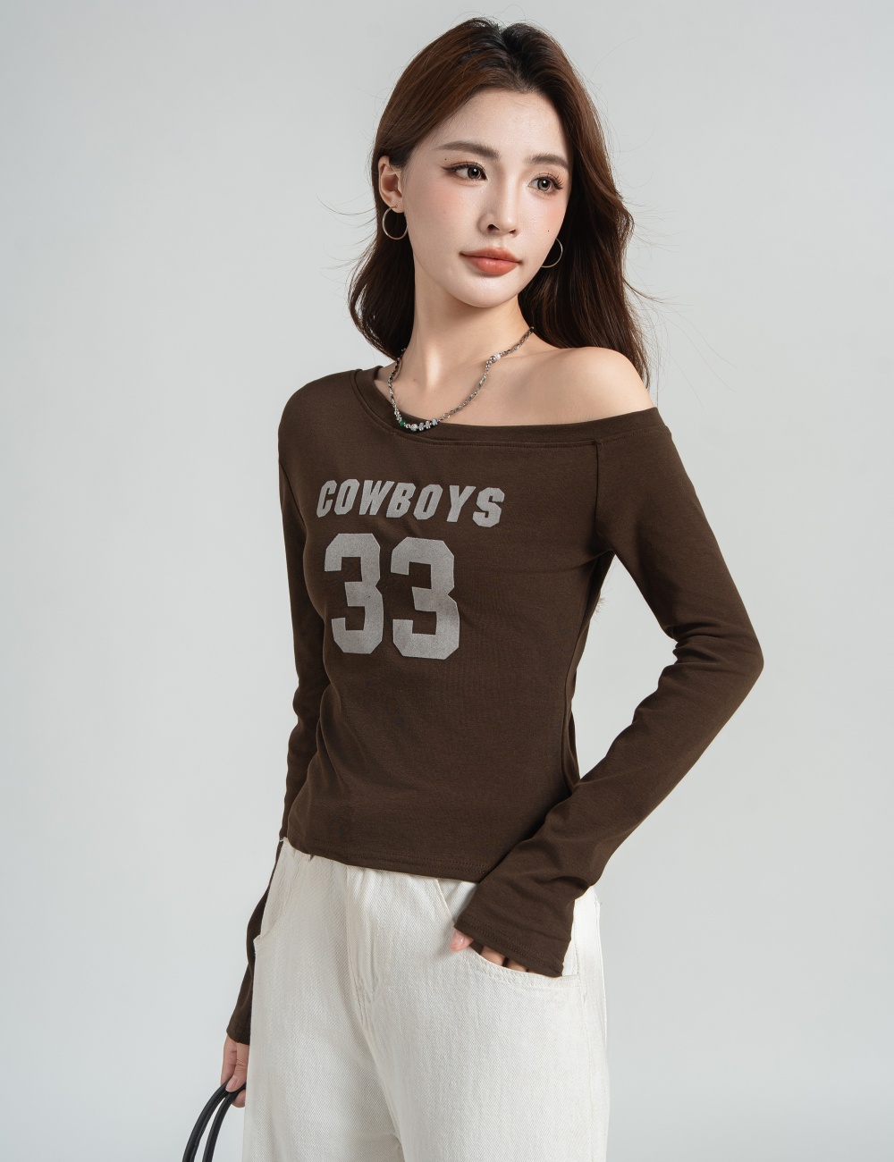 All-match strapless tops fashion T-shirt for women