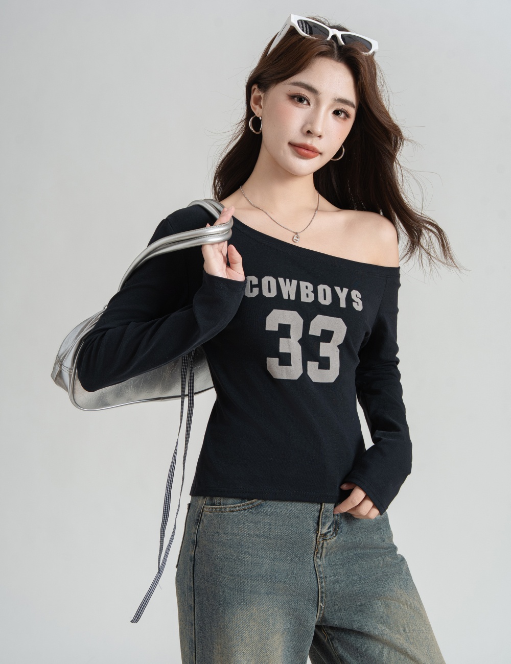 All-match strapless tops fashion T-shirt for women