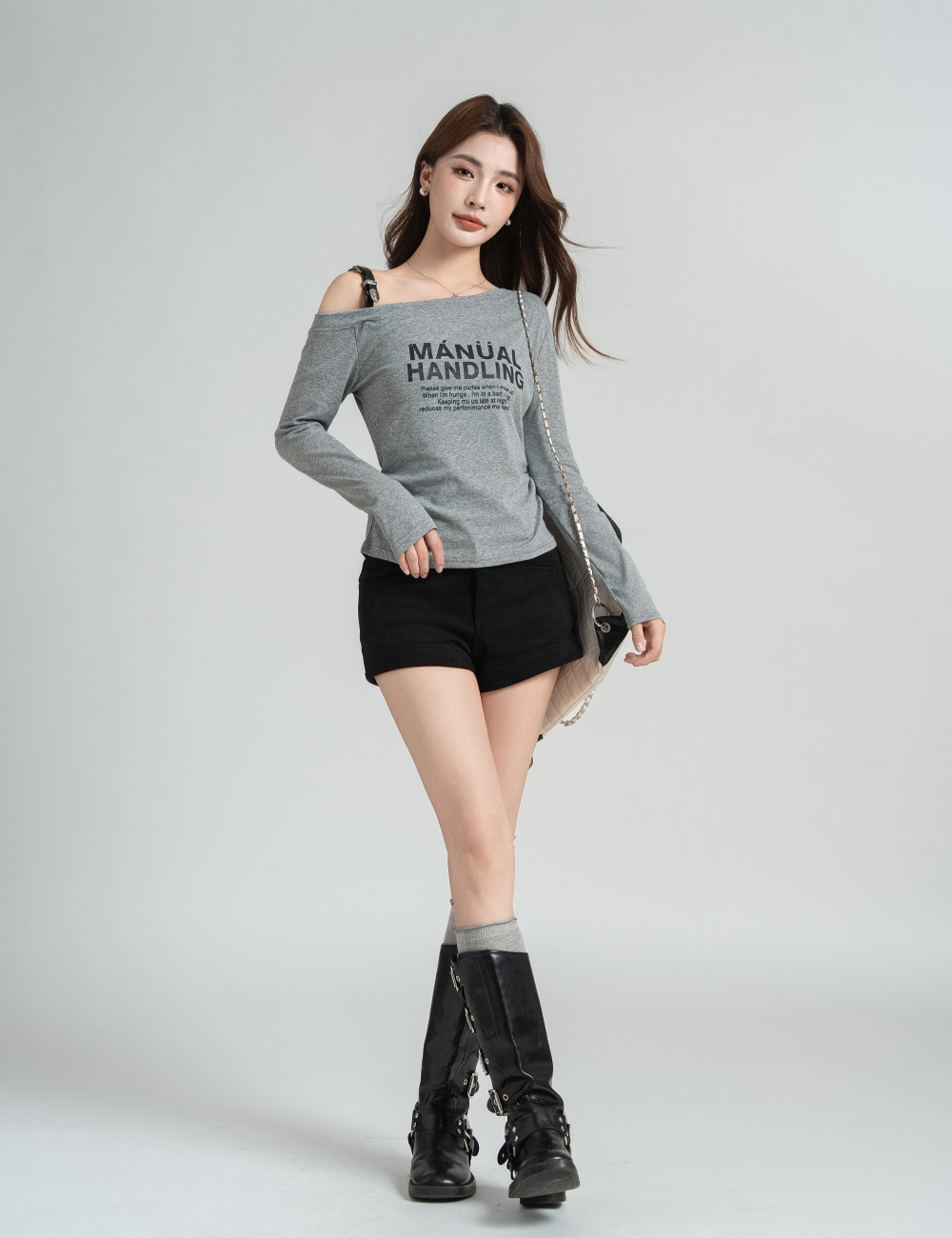 Slim long sleeve T-shirt fashion tops for women
