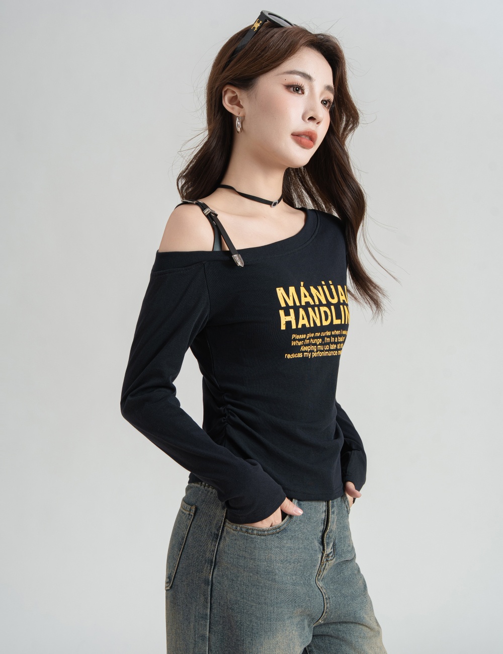 Slim long sleeve T-shirt fashion tops for women