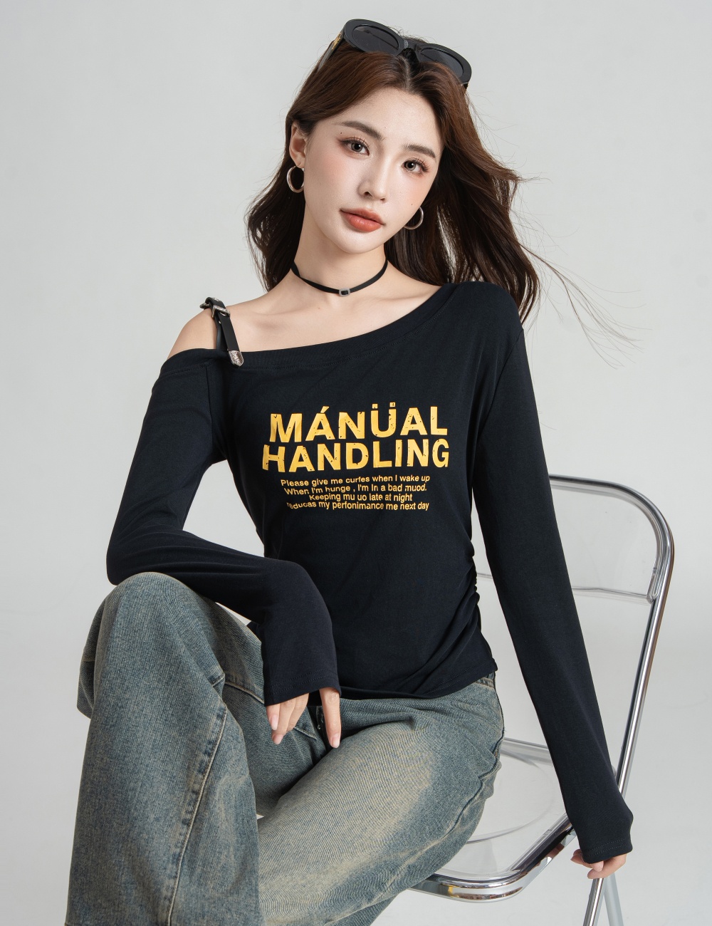 Slim long sleeve T-shirt fashion tops for women