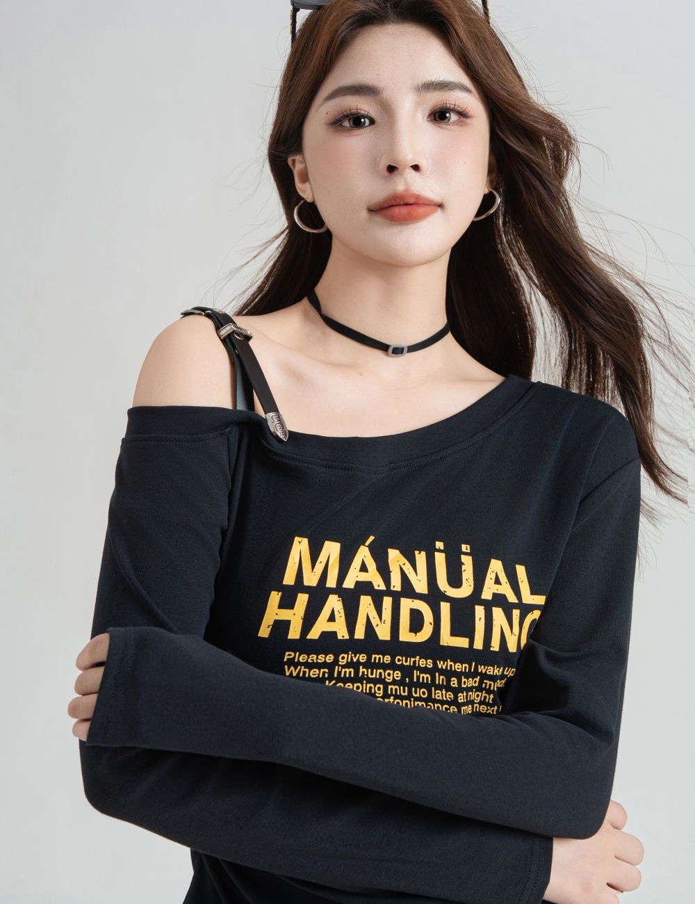 Slim long sleeve T-shirt fashion tops for women
