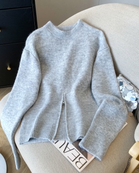 Thick zip tops autumn and winter pullover sweater for women