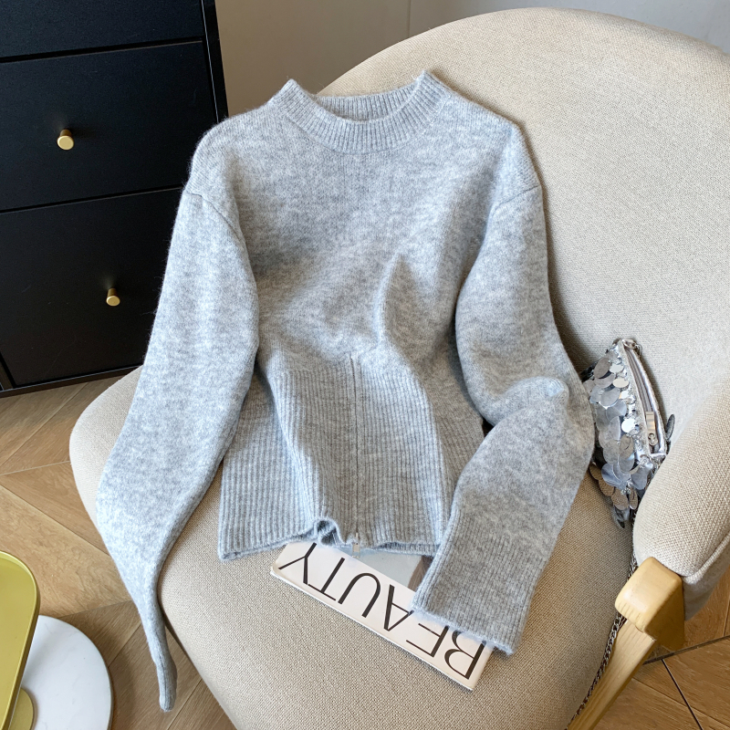 Thick zip tops autumn and winter pullover sweater for women
