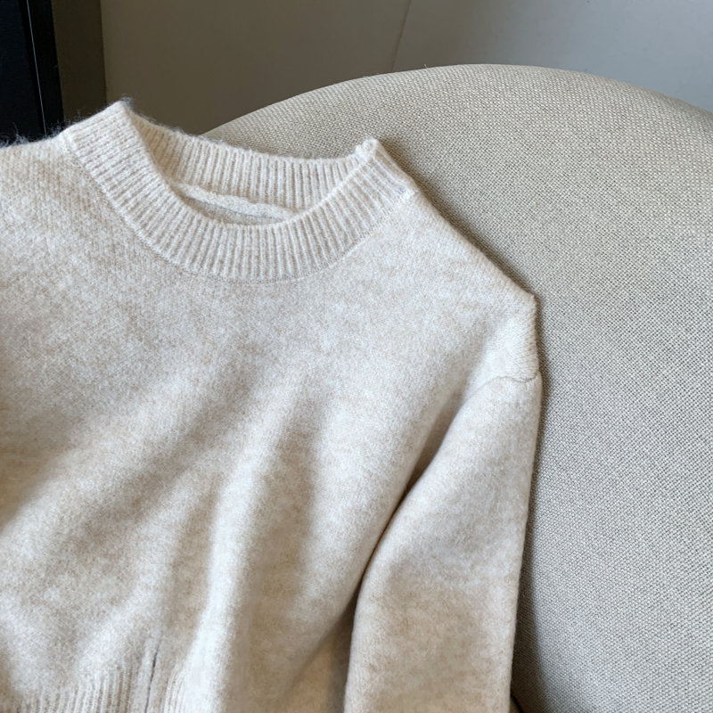 Thick zip tops autumn and winter pullover sweater for women