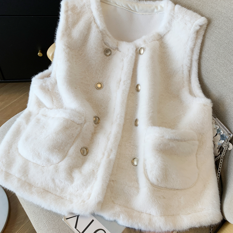 Thick sleeveless waistcoat thermal coat for women