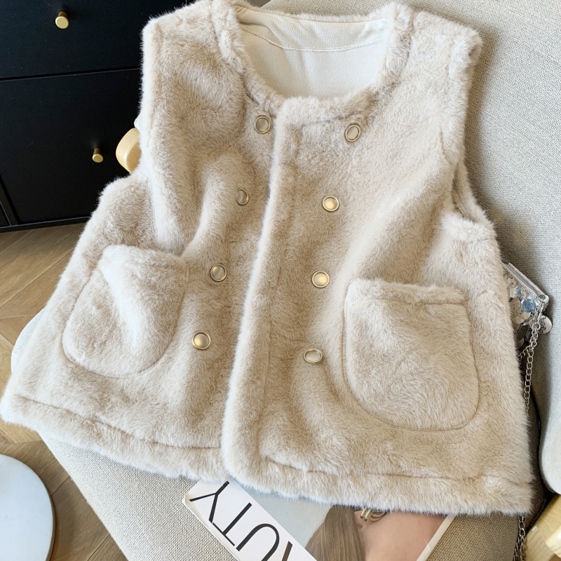 Thick sleeveless waistcoat thermal coat for women