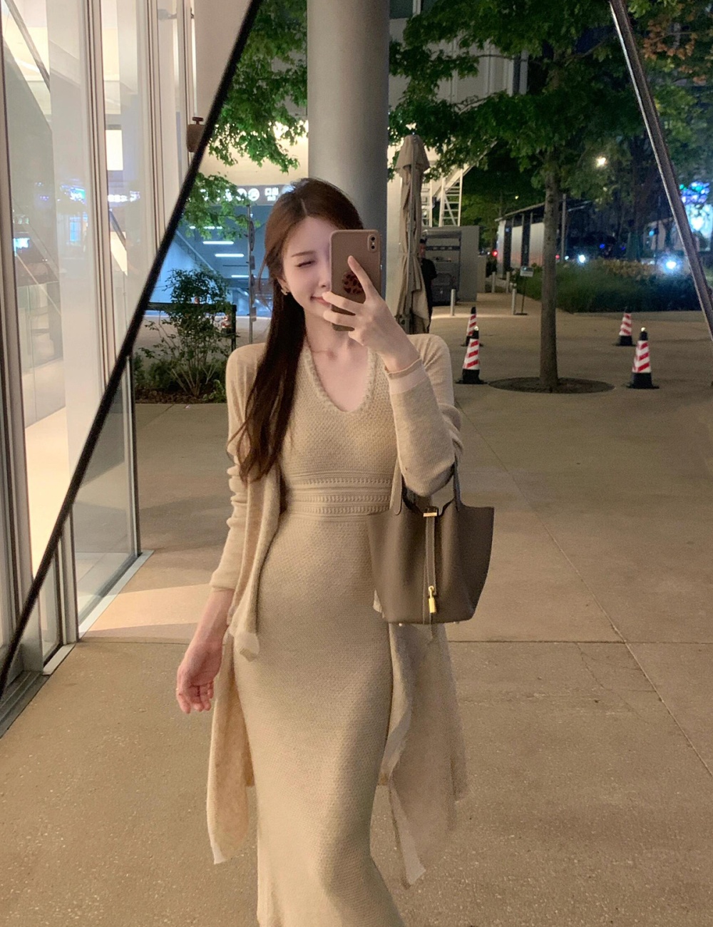 Temperament dress halter long dress a set