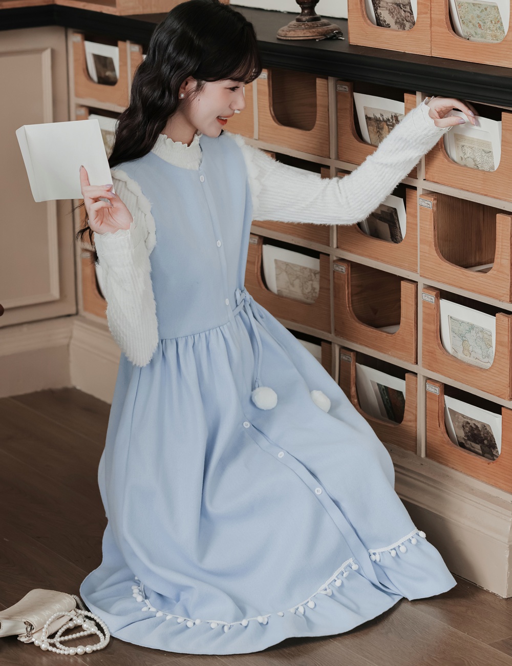 Frenum autumn and winter bottoming shirt bandage dress