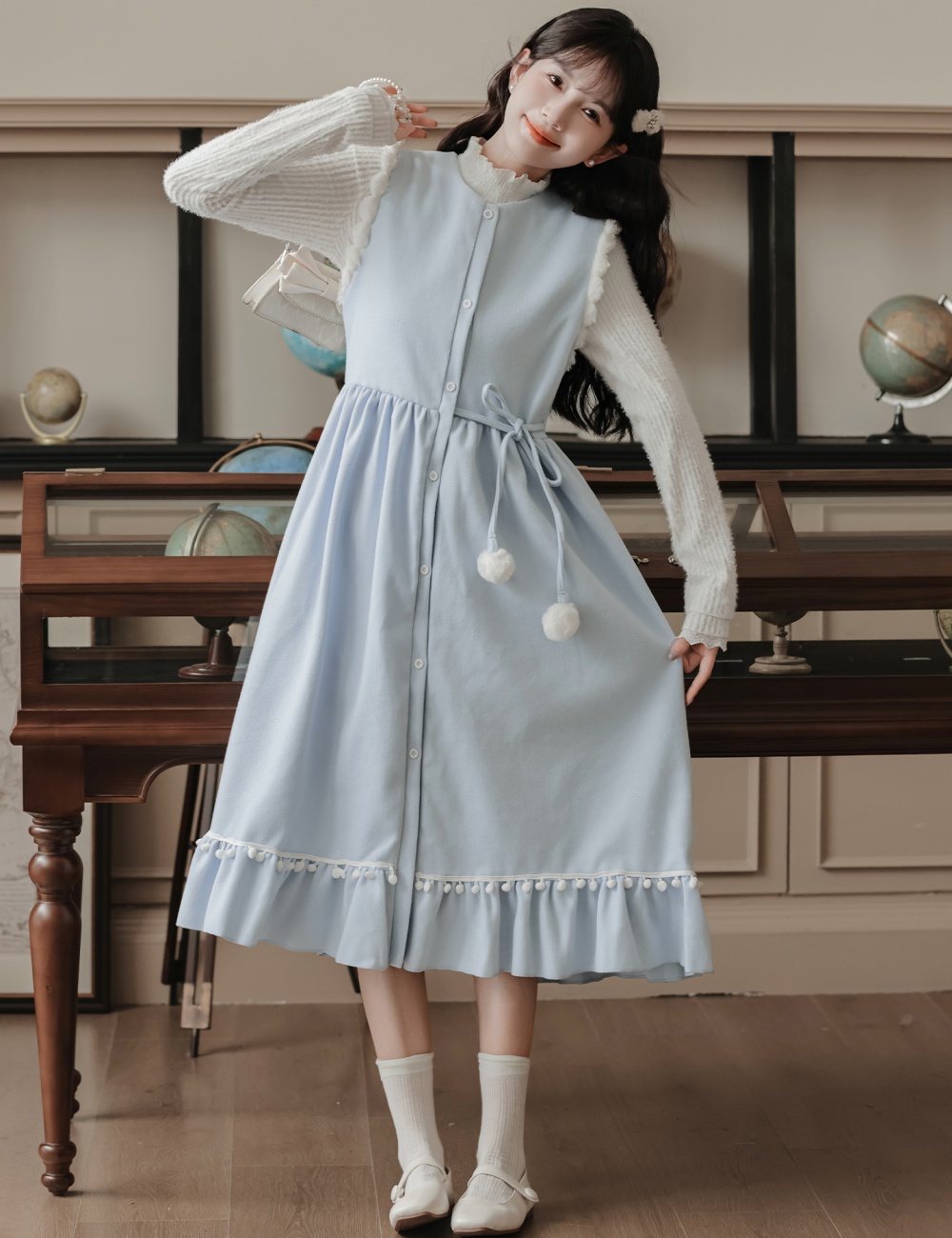 Frenum autumn and winter bottoming shirt bandage dress