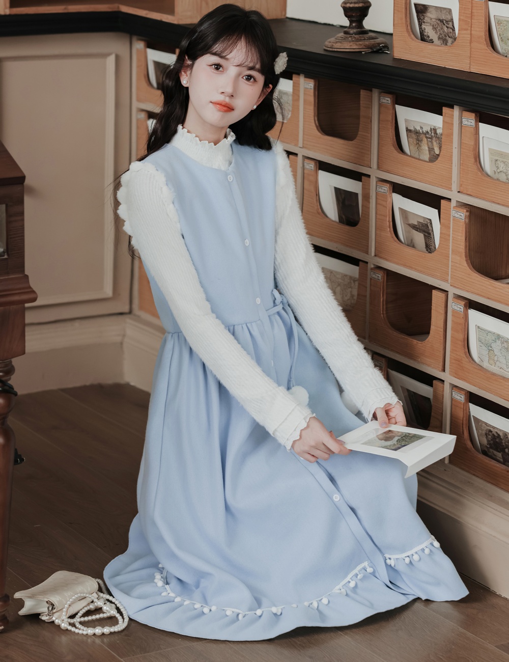 Frenum autumn and winter bottoming shirt bandage dress