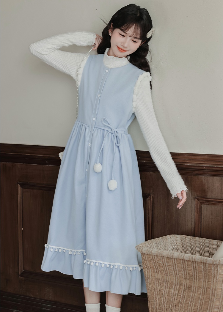 Frenum autumn and winter bottoming shirt bandage dress
