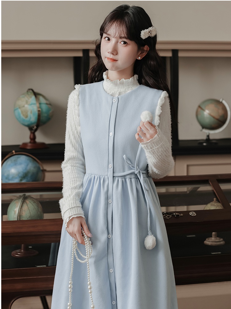 Frenum autumn and winter bottoming shirt bandage dress
