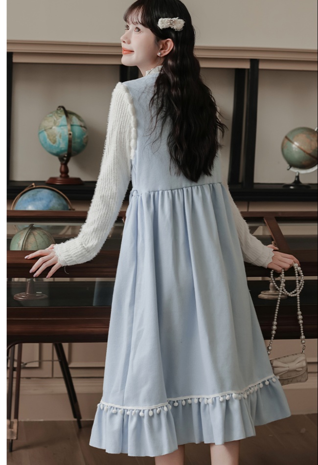 Frenum autumn and winter bottoming shirt bandage dress