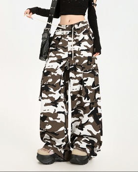 Elastic waist spicegirl work pants drawstring jeans