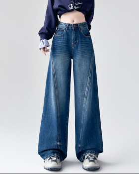 Mopping washed long pants loose retro jeans for women