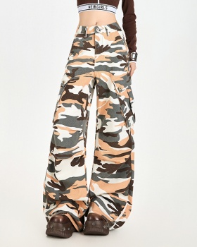 Wide leg fashion jeans micro speaker American style work pants