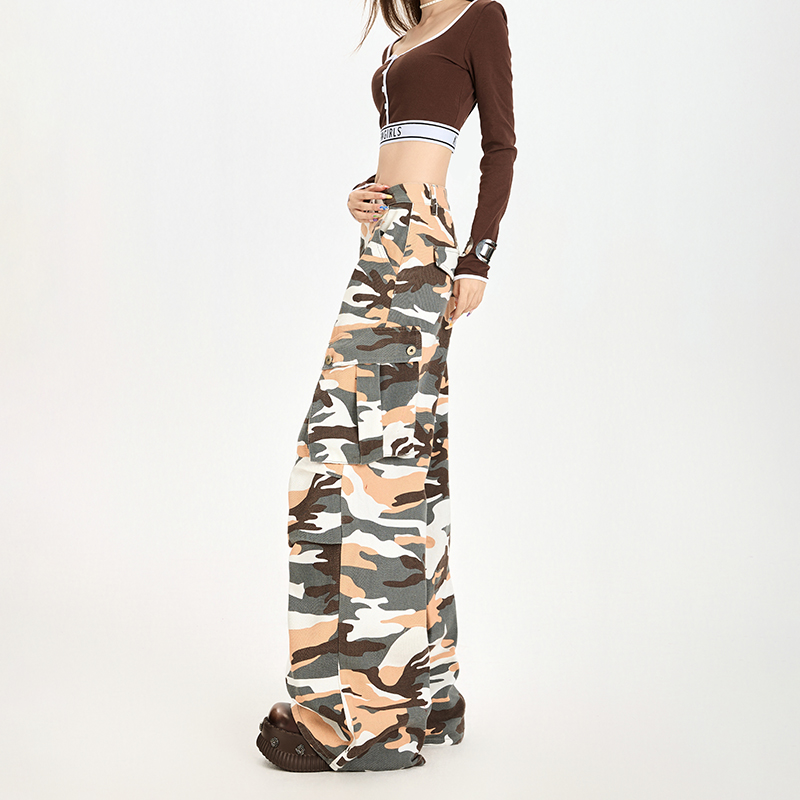 Wide leg fashion jeans micro speaker American style work pants
