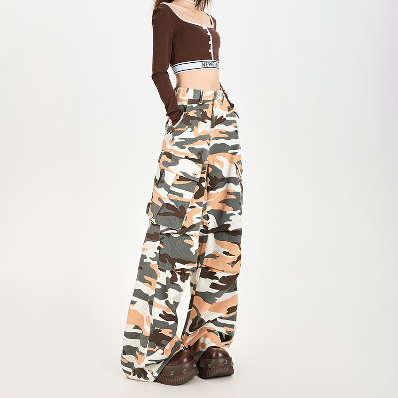 Wide leg fashion jeans micro speaker American style work pants