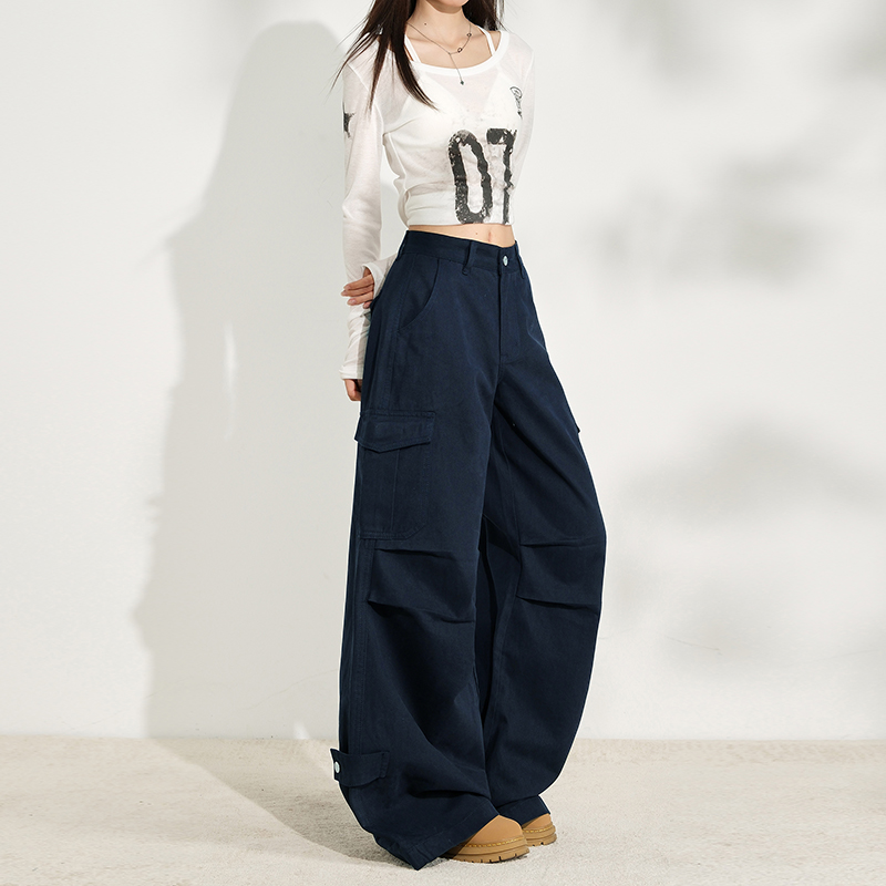 White foot mouth wide leg pants high waist autumn jeans