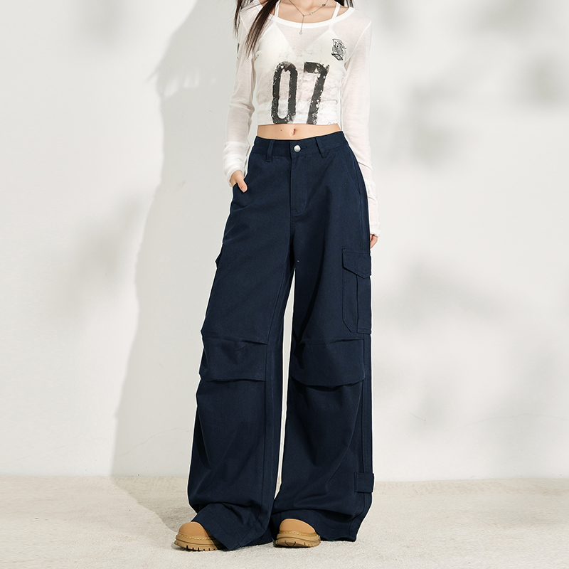 White foot mouth wide leg pants high waist autumn jeans