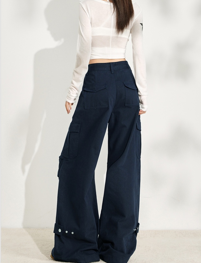White foot mouth wide leg pants high waist autumn jeans