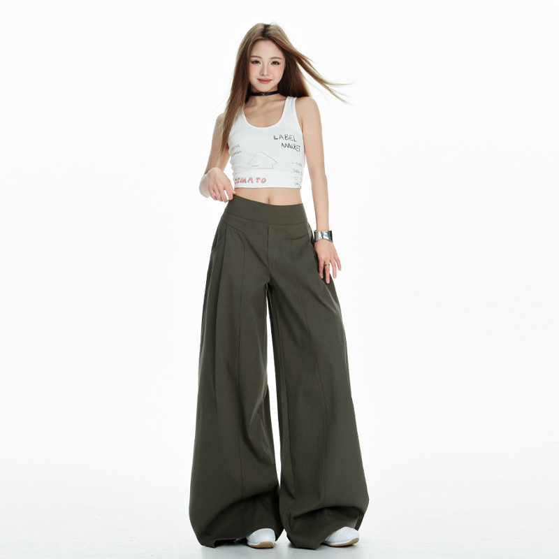 Lengthen mopping long pants khaki casual pants for women