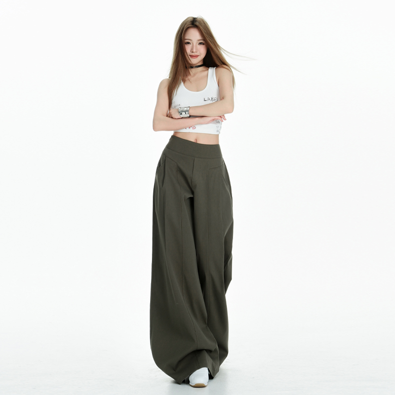 Lengthen mopping long pants khaki casual pants for women