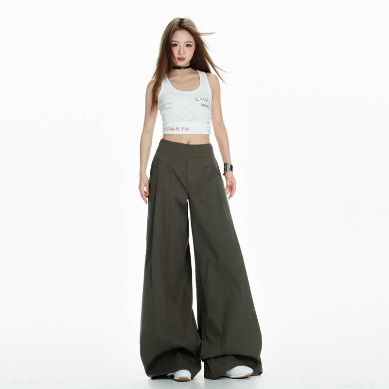 Lengthen mopping long pants khaki casual pants for women