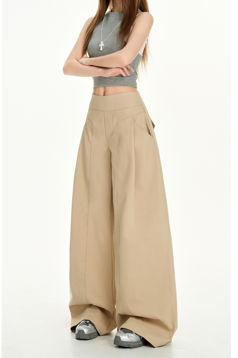 Lengthen mopping long pants khaki casual pants for women