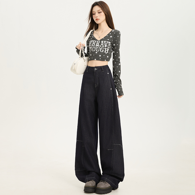 American style mopping loose retro jeans for women