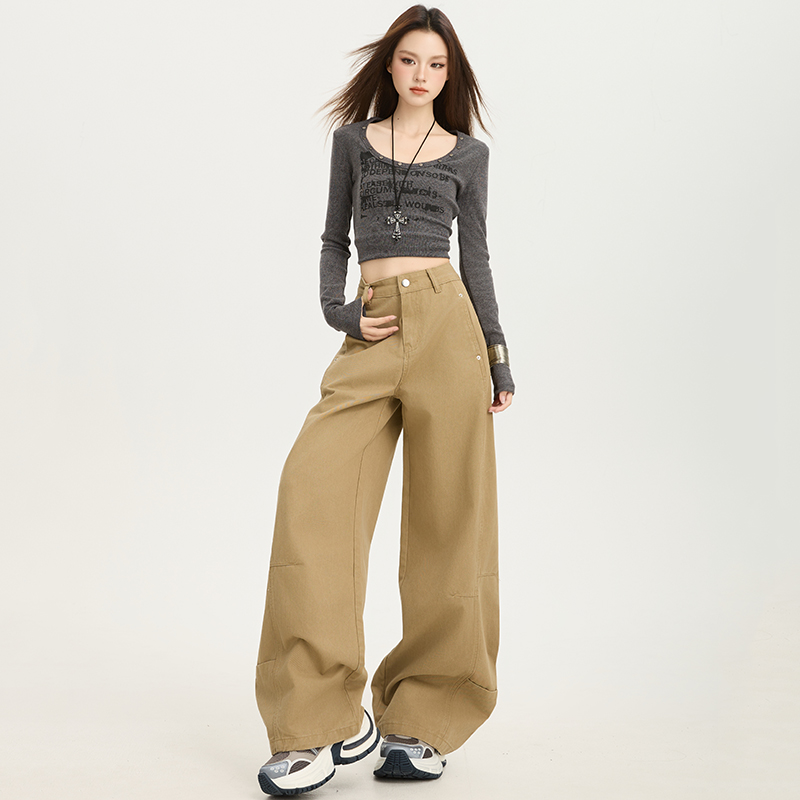 American style mopping loose retro jeans for women
