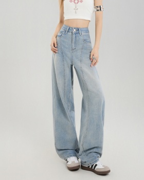 Line high waist pants all-match jeans for women