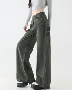Casual loose jeans straight wide leg pants