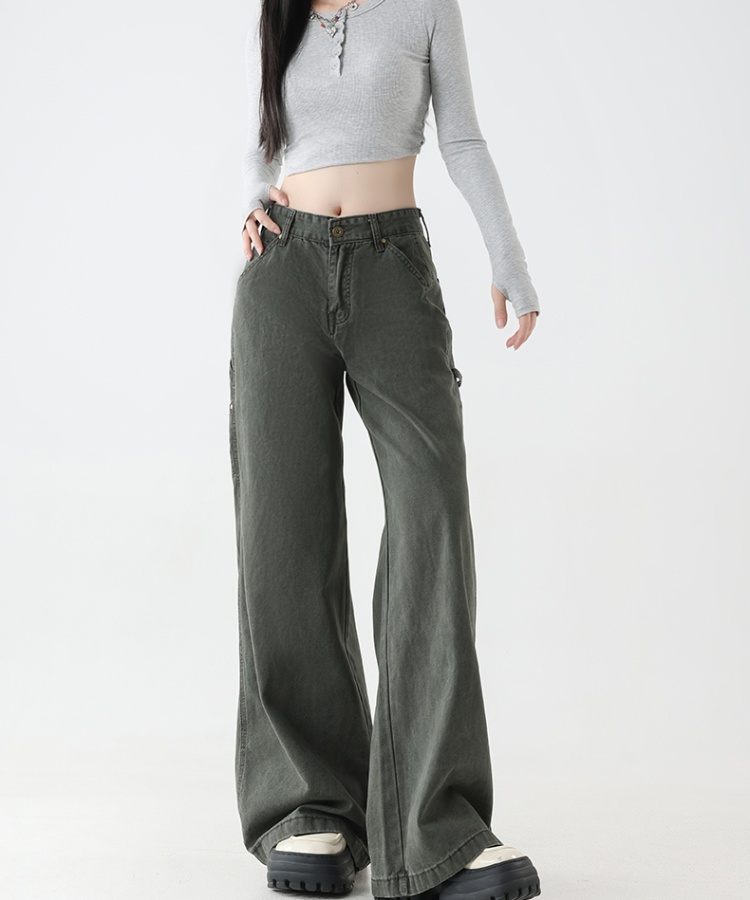 Casual loose jeans straight wide leg pants