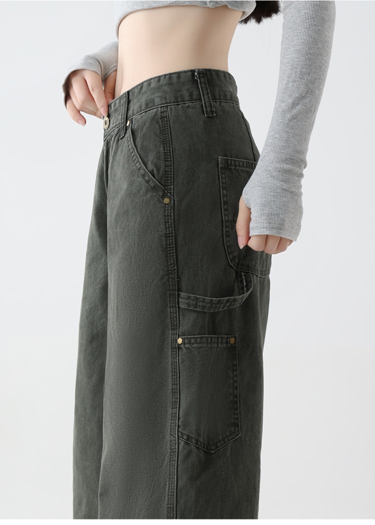 Casual loose jeans straight wide leg pants