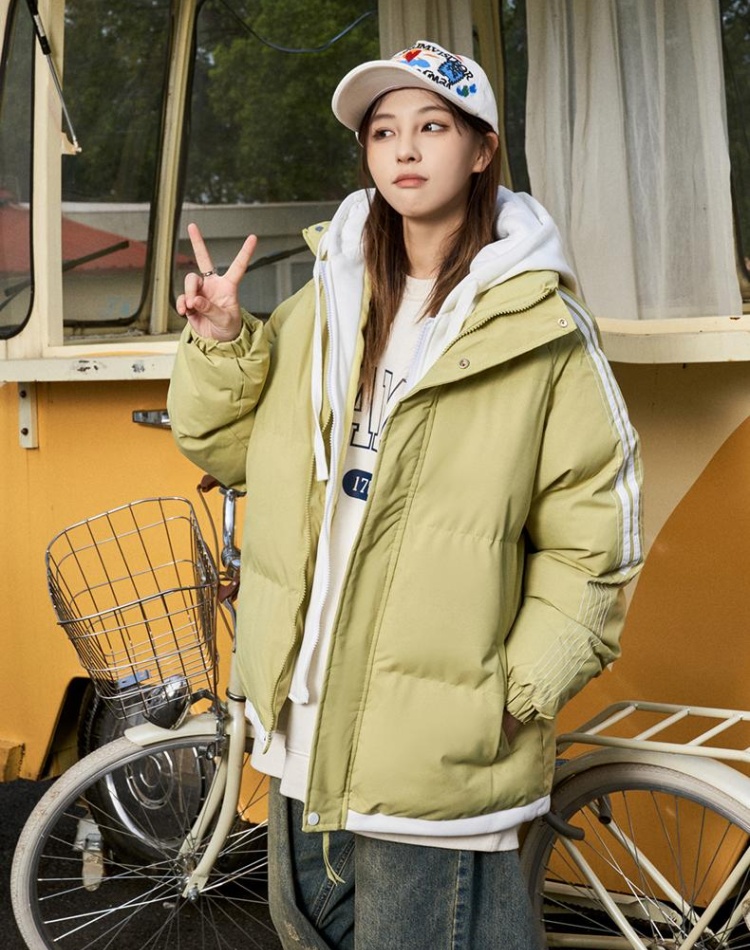 Cold loose thermal winter Pseudo-two cotton coat