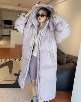 Hooded light luxury thermal winter loose cotton coat