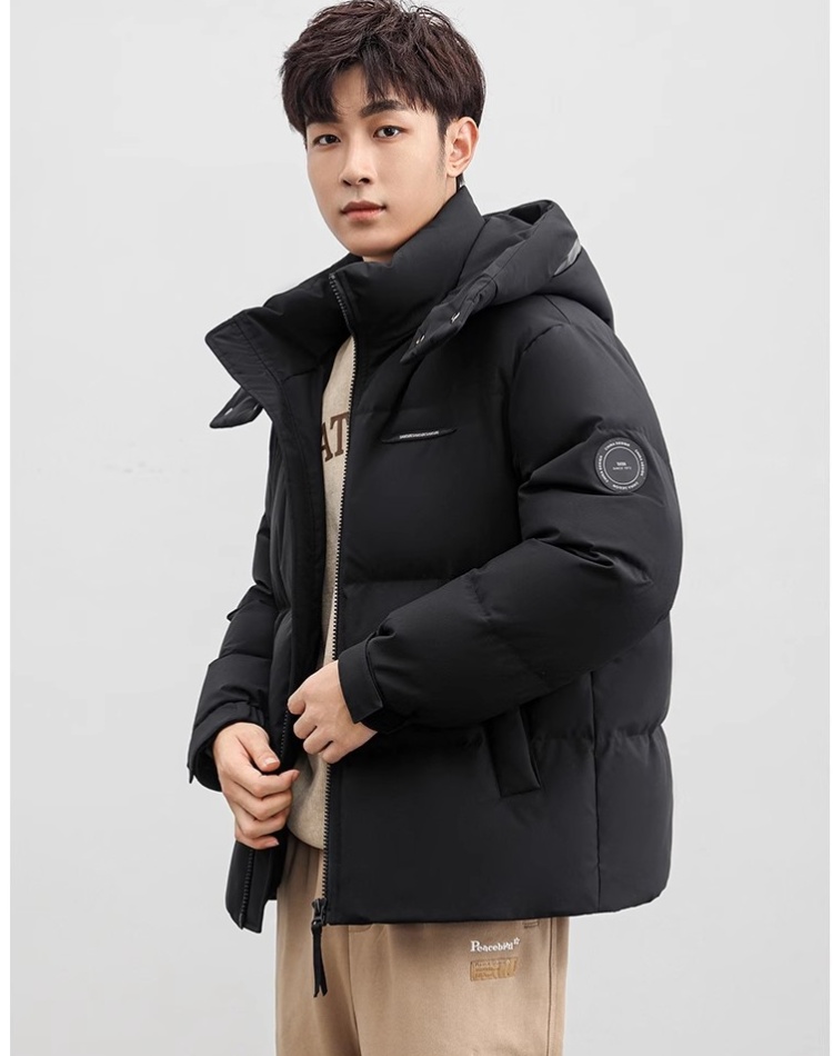 Thick couples down hat removable winter coat