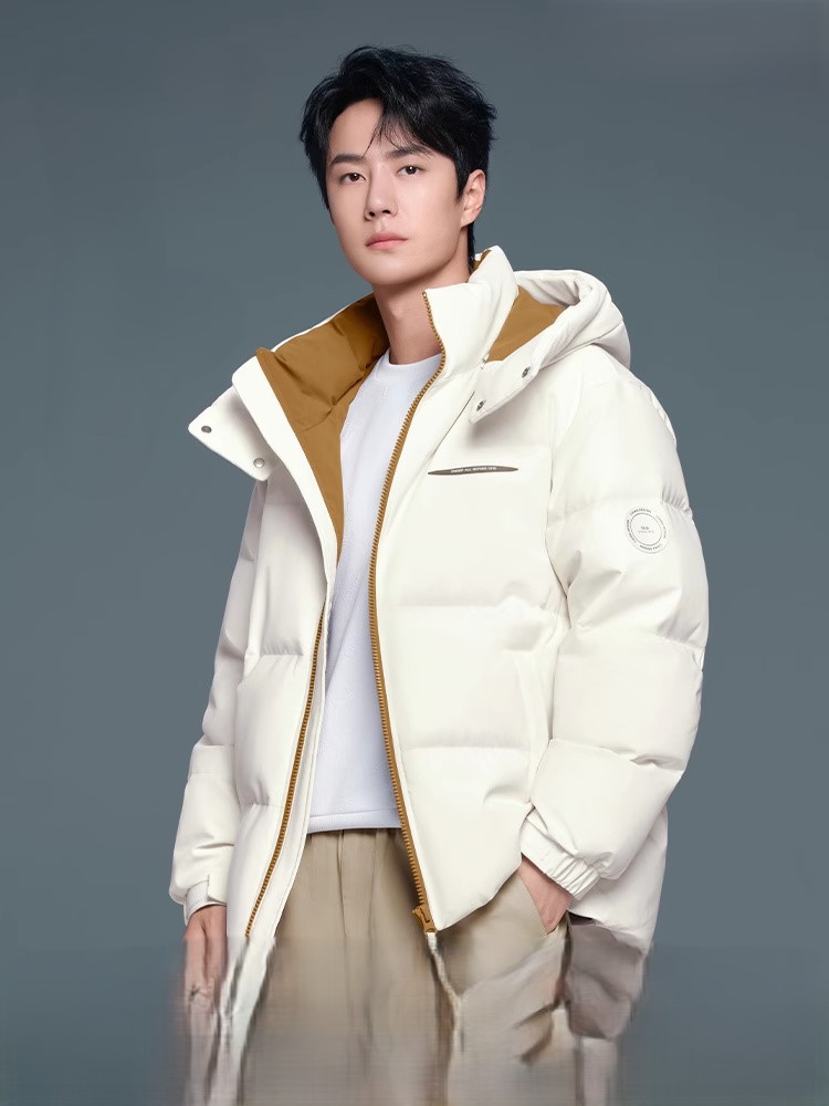 Thick couples down hat removable winter coat