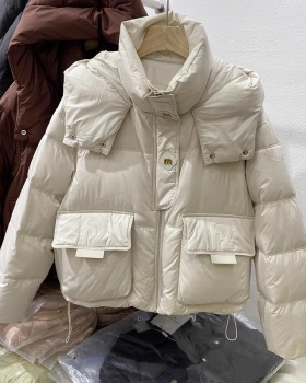 Hooded European style coat down bread clothing for women
