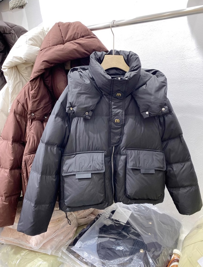 Hooded European style coat down bread clothing for women