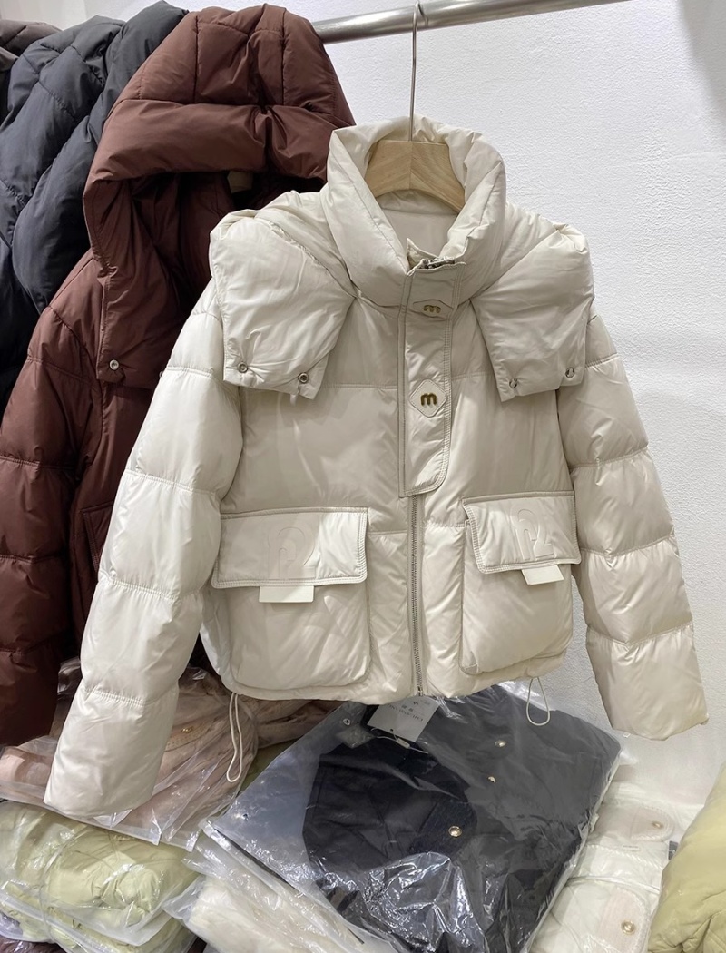 Hooded European style coat down bread clothing for women