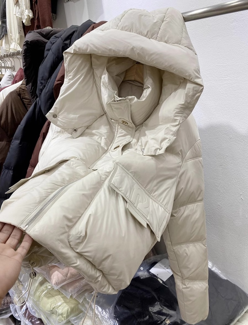 Hooded European style coat down bread clothing for women
