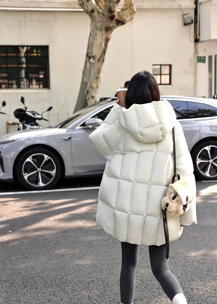 Ultralight long winter down cotton coat