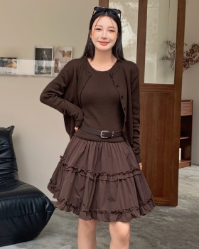 Long sleeve autumn and winter coat short cardigan a set